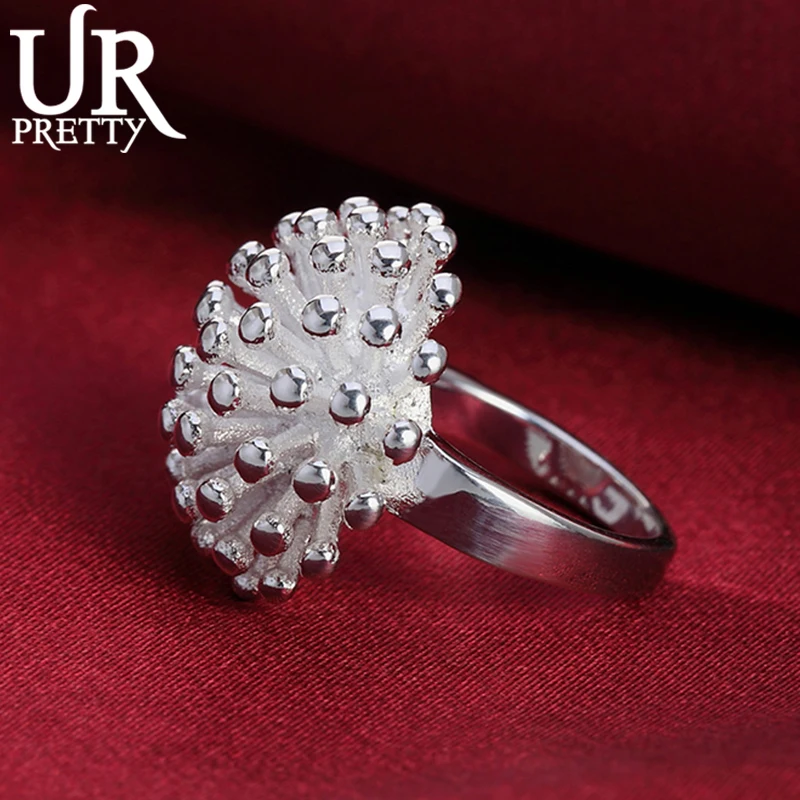 

925 Sterling Silver Jewelry 5-10# Charm Fireworks Rings for Woman Party Engagement Wedding Fashion Gifts