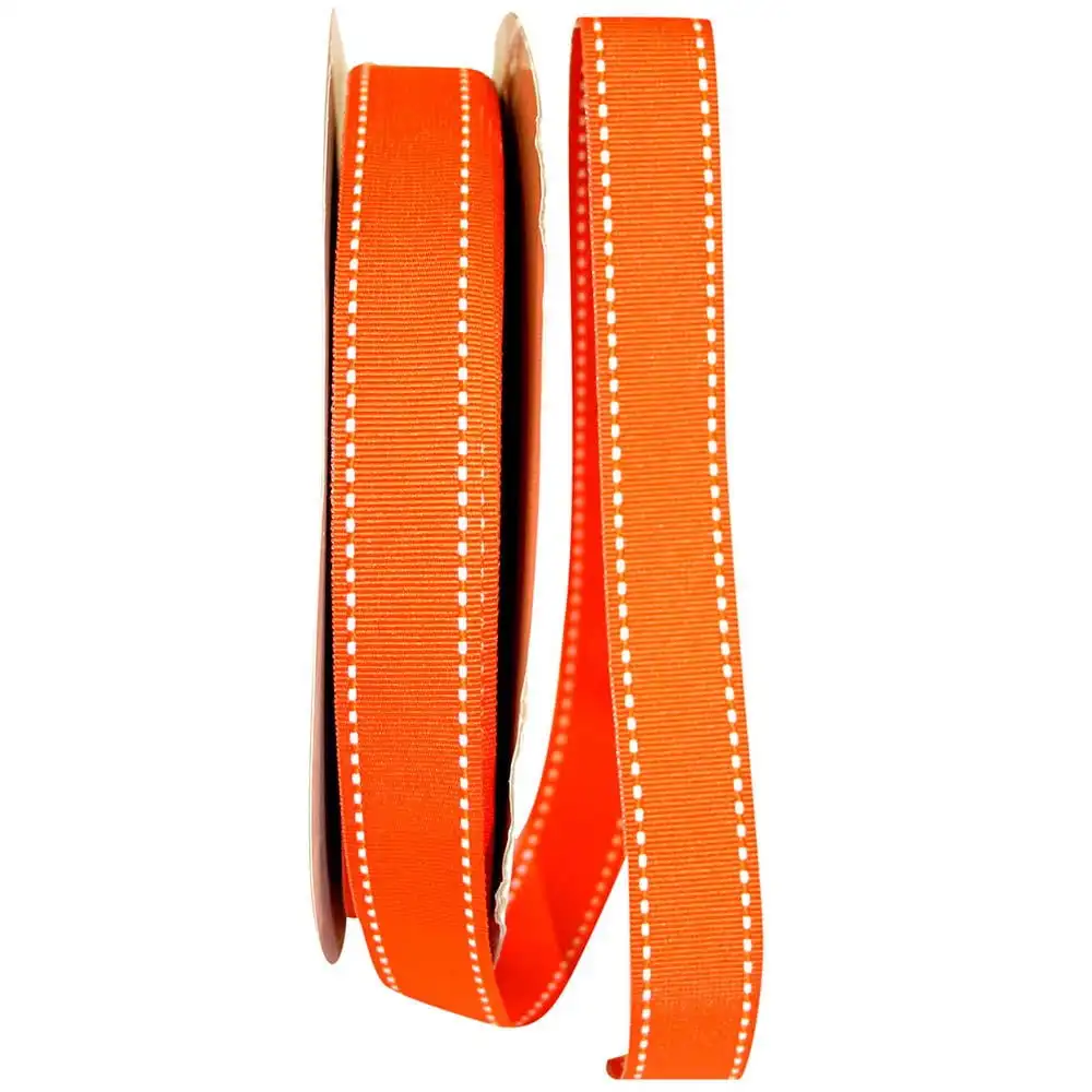 

Vibrant Grosgrain Ribbon, 5/8 In X 50 Yards, 2/Pack, Orange, Saddle Stitch
