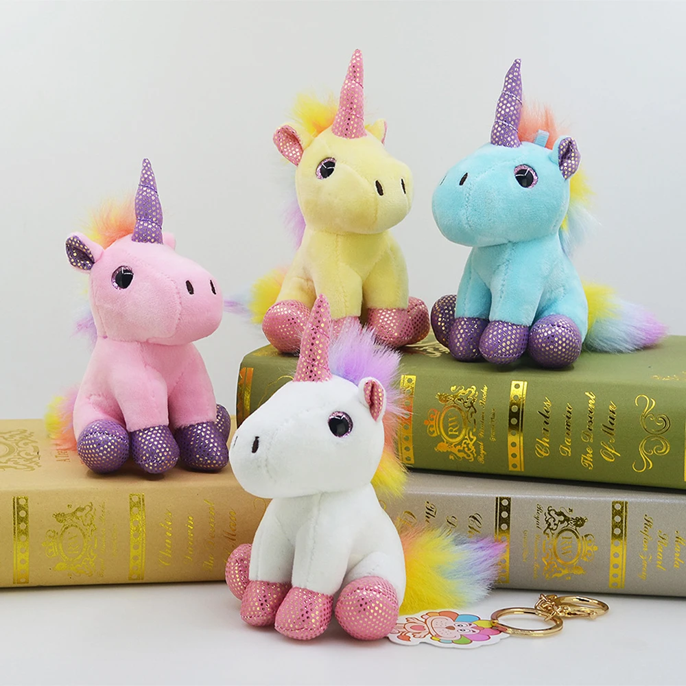 

Colorful Unicorn Plush Toy Pendant Keychain Animal Plush Keychains Figure Pendant Accessories Stuffed Pp Cotton Doll Girl Gift
