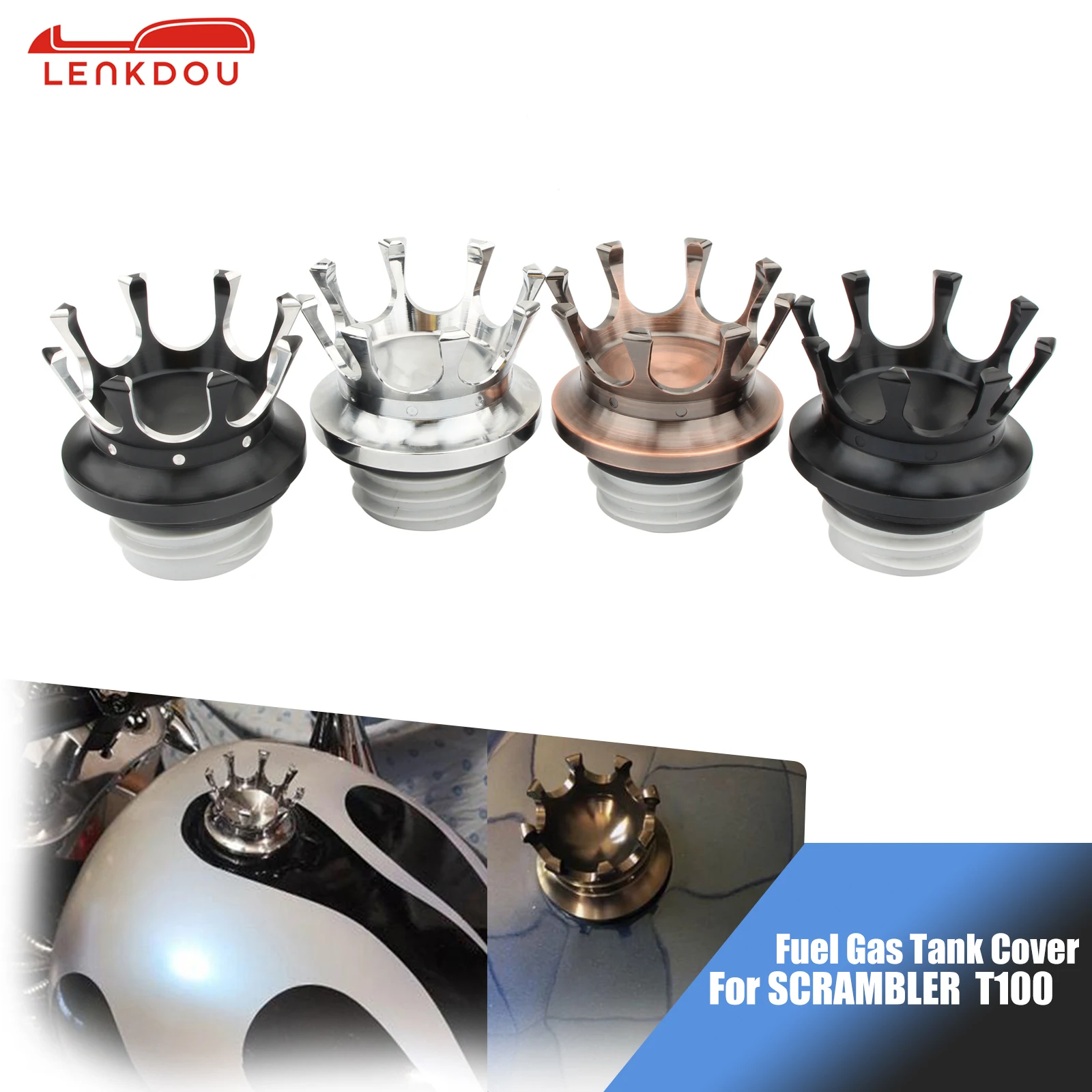 

Crown Oil Fuel Gas Tank Cap Cover For Scrambler T100 Thruxton 900 Bonneville Se T 100 2001-2020 2018 2019 Motorcycle Accessories