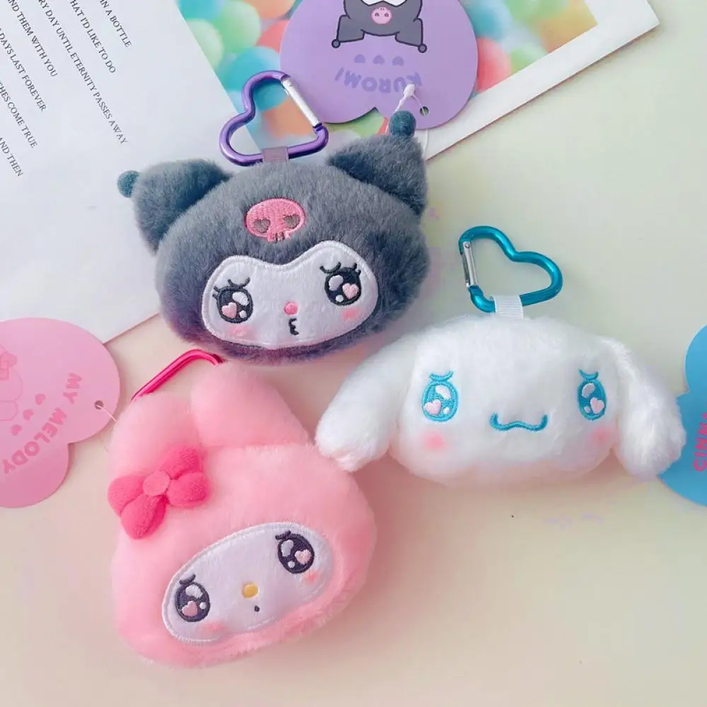 

10Cm Anime Coin Purse Sanrioed Cinnamoroll Kuromi My Melody Plush Bag Soft Stuffed Plushie Keychain Luggage Pendant Gift Toy