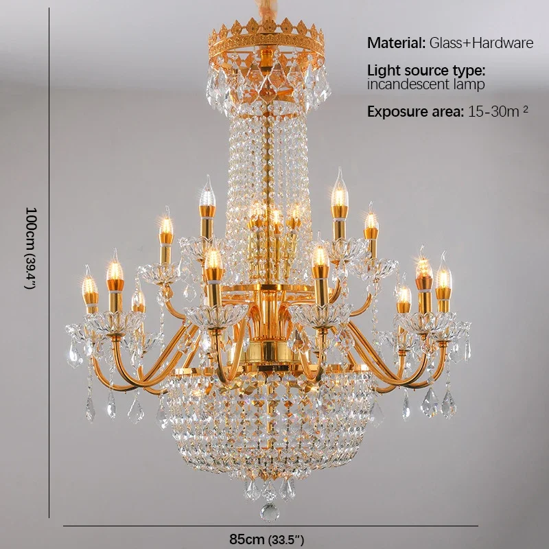 Роскошный Золотой Хрустальный подвесной светильник TINNY европейская лампа-свеча