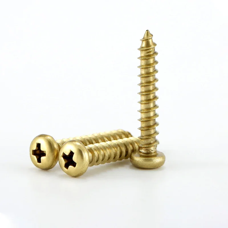 3 ~ 20 шт. латунные саморезы с круглой головкой M3 5 M4 M5 M6 винты по дереву длина 6 мм 50