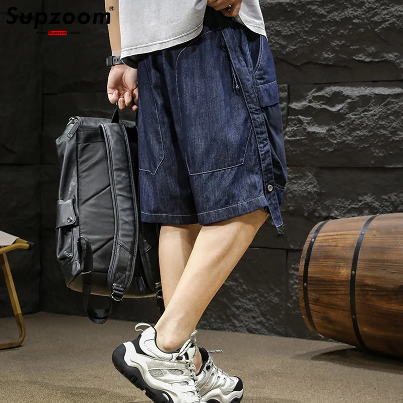 Мужские джинсовые шорты с карманами Supzoom модные летние свободные повседневные