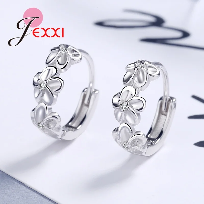 Лидер продаж, ювелирные изделия из стерлингового серебра 925 пробы, популярные серьги-кольца в виде цветка камелии с прозрачным цирконием, украшенные изящным цирконием, аксессуары для искусственных волос