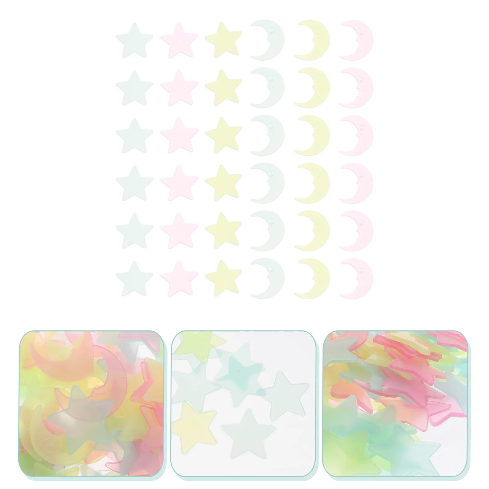 

Glow Glowing Star Moon Stars Decals The Dark Ceiling Room Fluorescent Decor Luminous Nursery Shape Kids Clings Window Sticker