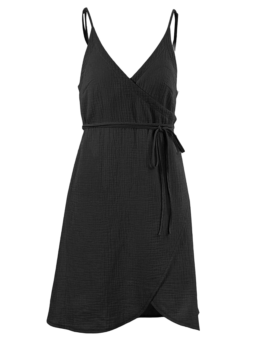

Women s Nightgown Sleepwear Sleeveless Spaghetti Strap V Neck Wrap Chemise Nighty Sleep Dress