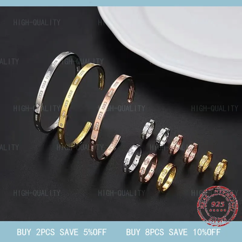 

High quality luxury February 2022 new simple multicolor moss code series, couple gifts 925 sterling silver set