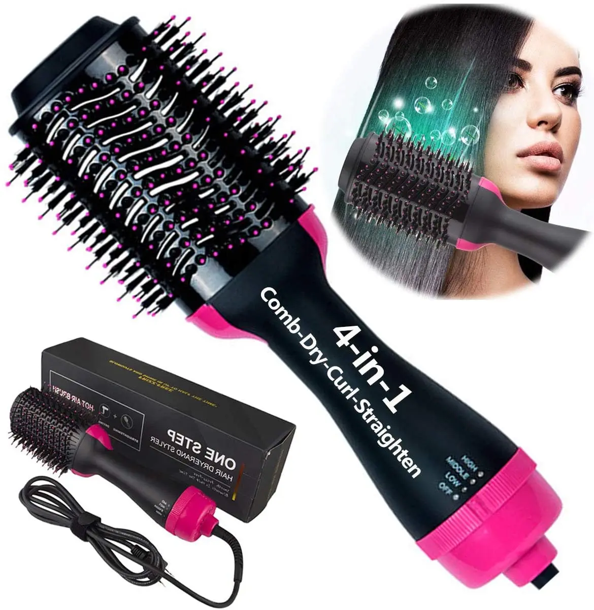 

One Step ceramic coating tip hair straightener brush ergonomic design practical products