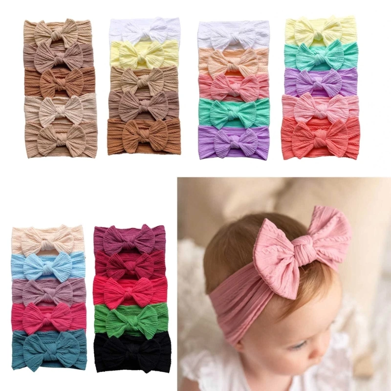 

Bow Headband for Baby Solid Color Infant Turban Hairband Fashion Baby Headdress