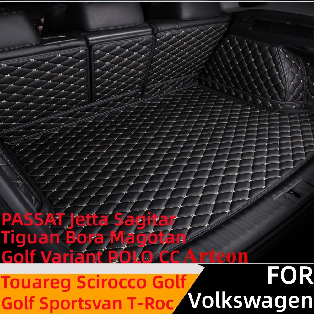 

Sinjayer Car Trunk Mat Tail Boot Pad Cover Cargo Liner For Volkswagen VW CC Touareg Scirocco GOLF POLO Sagitar T-Roc Tiguan Bora