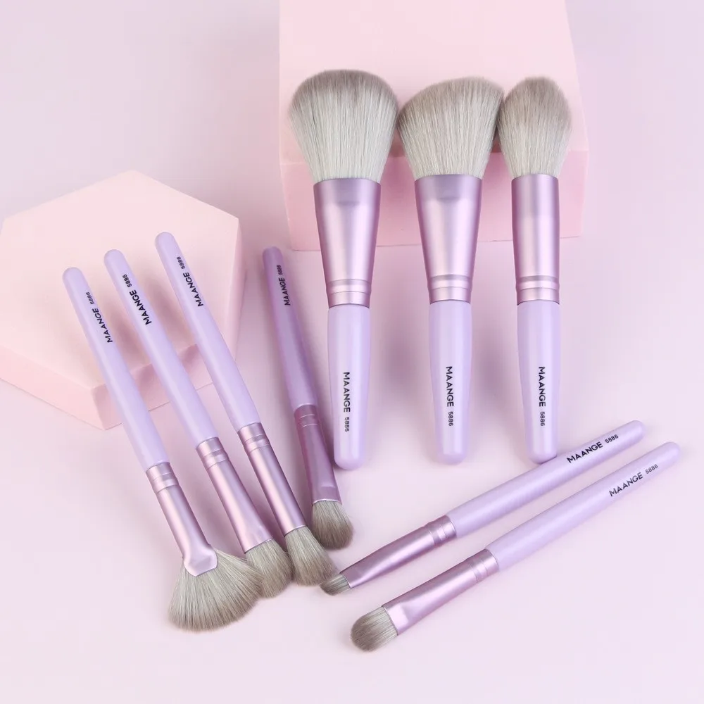 

9 Pcs Professional Makeup Brush Set Foundation Eyeshadow Eyebrow Blending Blush Concealer Soft Cosmetic Barrel Brush Tools