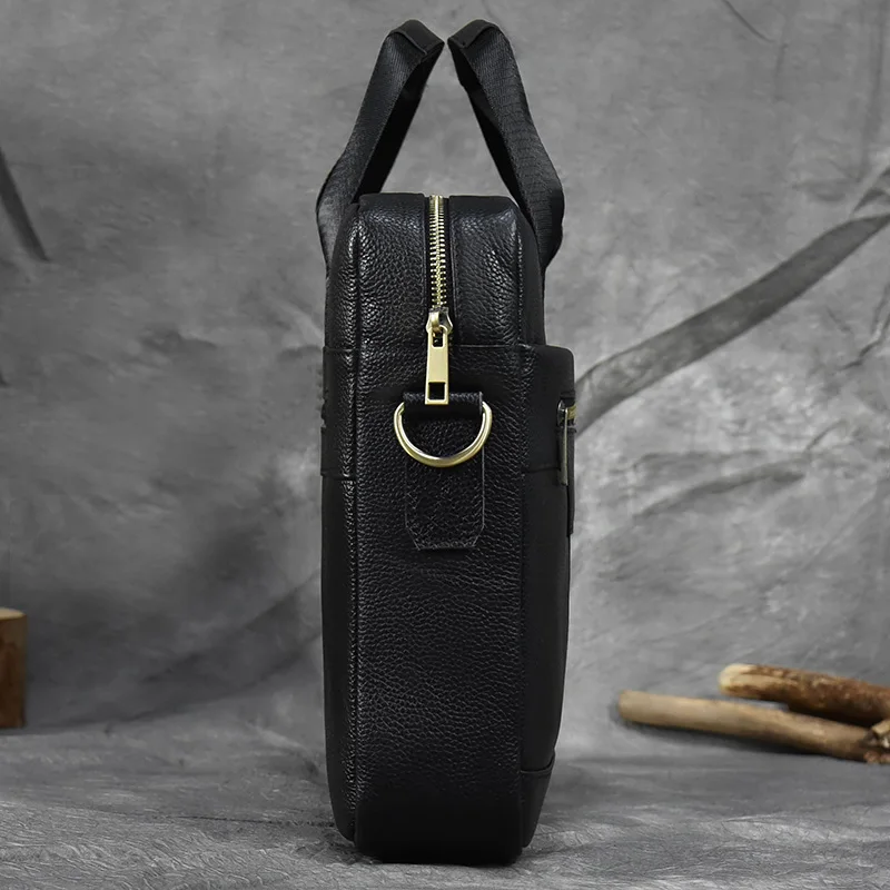15-In Laptop Bags For Men Genuine Leather Business Briefcase Cowhide One Shoulder Crossbody Tote Bag Men's Executive Briefcase