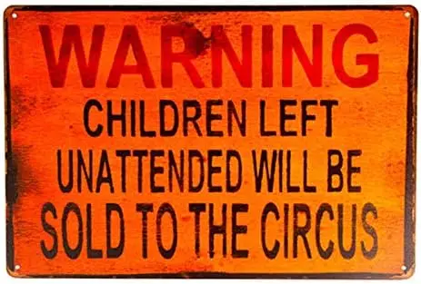 dngleever-TN Sgn Wrnng Chldren Crcus Metl Decor rt Ktchen Store Rnch Br