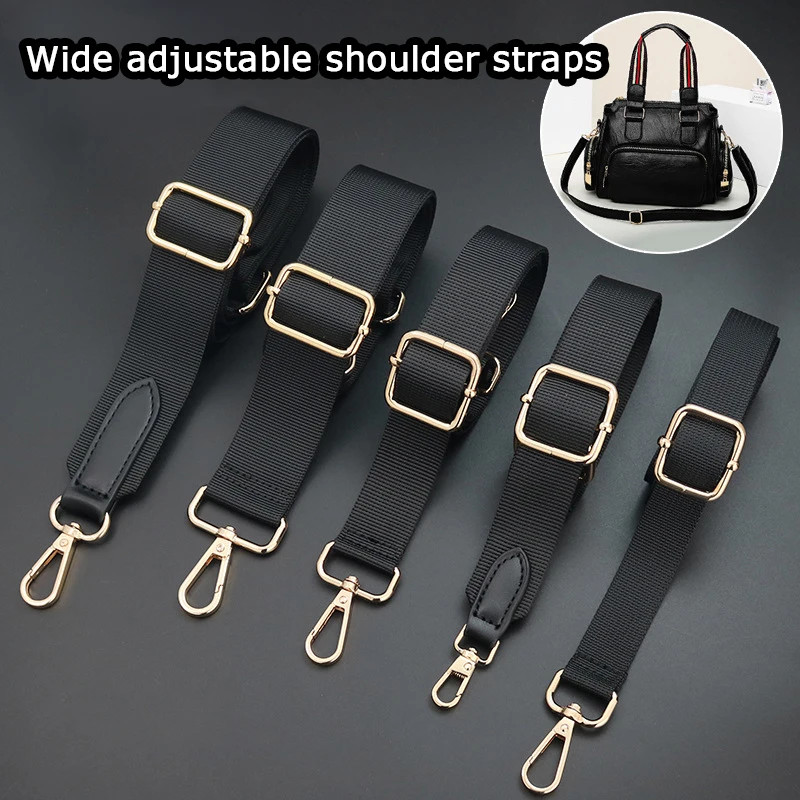 

Luxury Pure Color Cotton Webbing With Pu Leather Long Shoulder Strap Adjustable Shoulder Messenger Bag Accessory Bag Obag