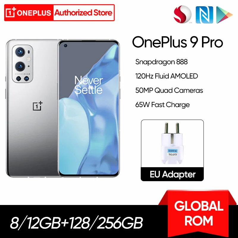 Oneplus 9 Pro 5G Globale ROM Smartphone 48MP Kamera Snapdragon 888 6.7 ''120Hz Flüssigkeit AMOLED Octa-core 4500mAh 65W Schnelle Ladung NFC