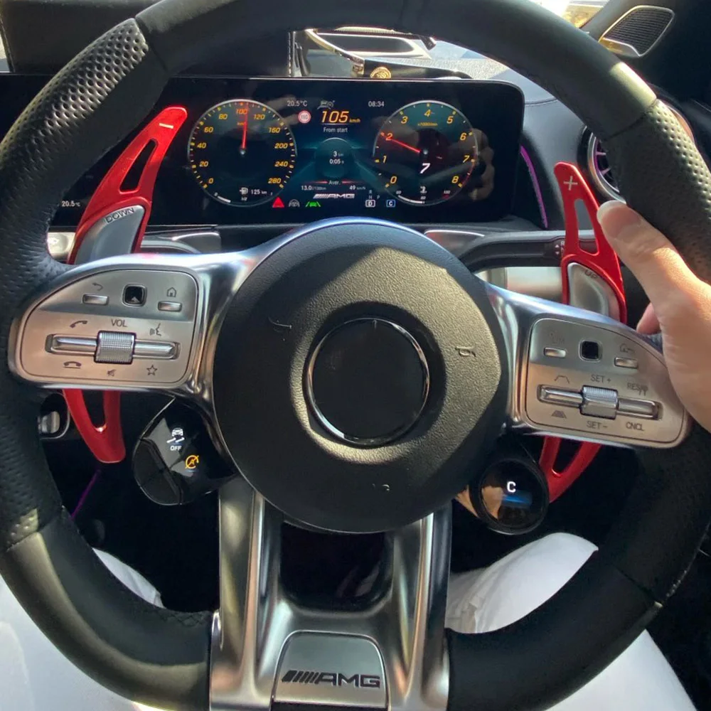 Steering Wheel Shift Paddles Extender Quick Shift DSG Sticker For Mercedes-Benz AMG C63 G63 GLC43 GLE63 SL63 Car Accessories