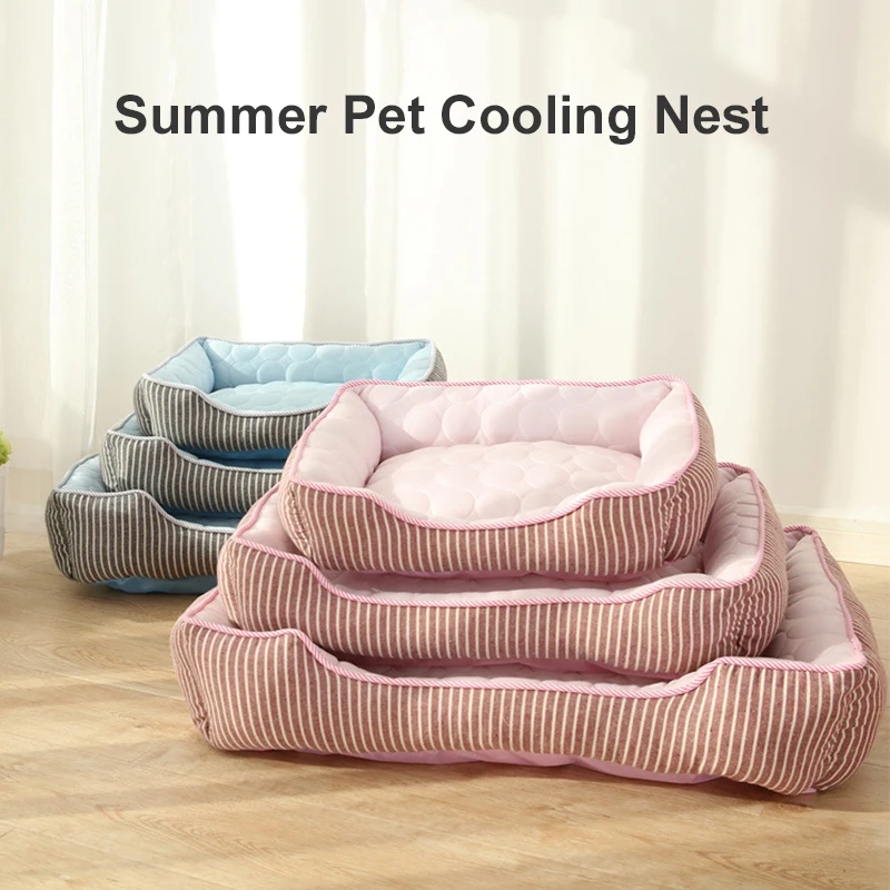 

2022 New Dog Kennel Summer Cold Feeling Nest Cat Summer Supplies Teddy Corgi Small Medium Dog Ice Silk Cool Nest Pet Sleep Nest