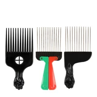 1pc oil head comb black steel needle big tooth comb plug comb back head comb mens texture comb plane head style knife comb