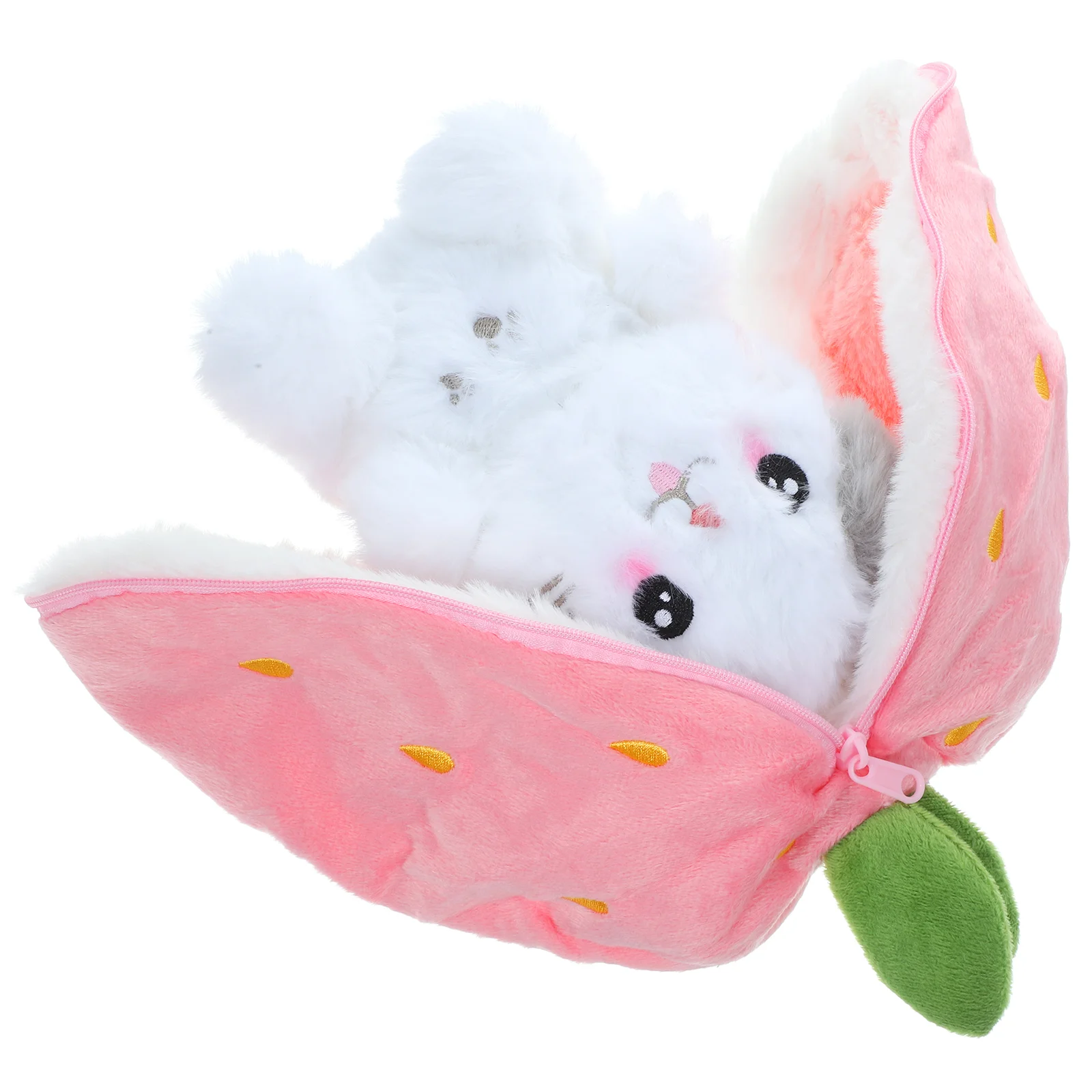 

Strawberry Cat Toy Lovely Cartoon Animal Stuffed Strawberry-shaped Plush Sofa Decoration Kids Bee Home