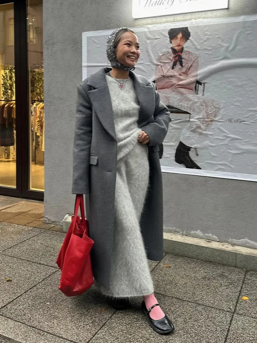 Осень-зима однотонный вязаный комплект из 2 предметов женский свитер с круглым