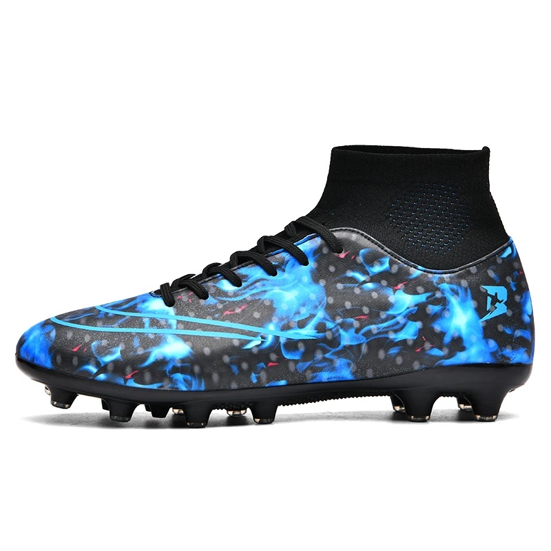 Outdoor Men Boys Soccer Shoes FG Starry Sky Color Matching Gao Bang Football Boots High Ankle  Training Sport Sneakers Size35-45