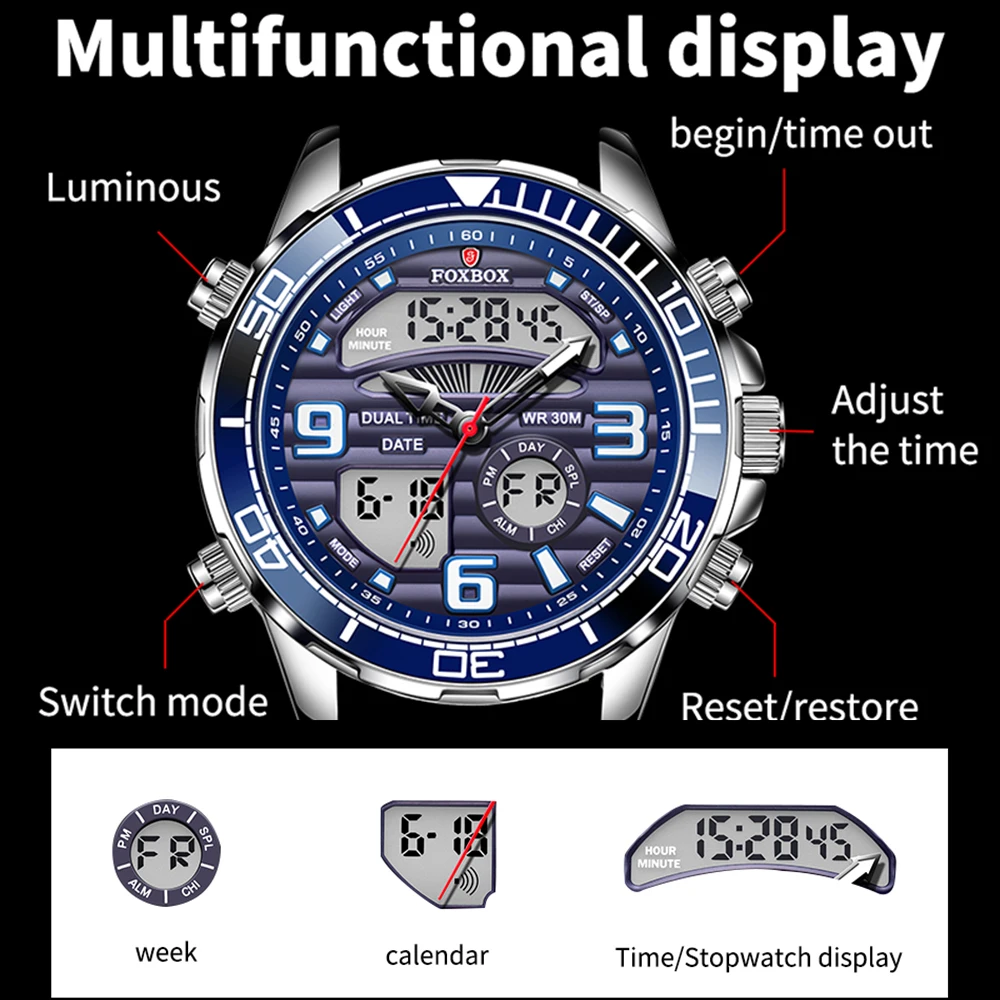 Часы наручные LIGE мужские стальные Брендовые спортивные водонепроницаемые с