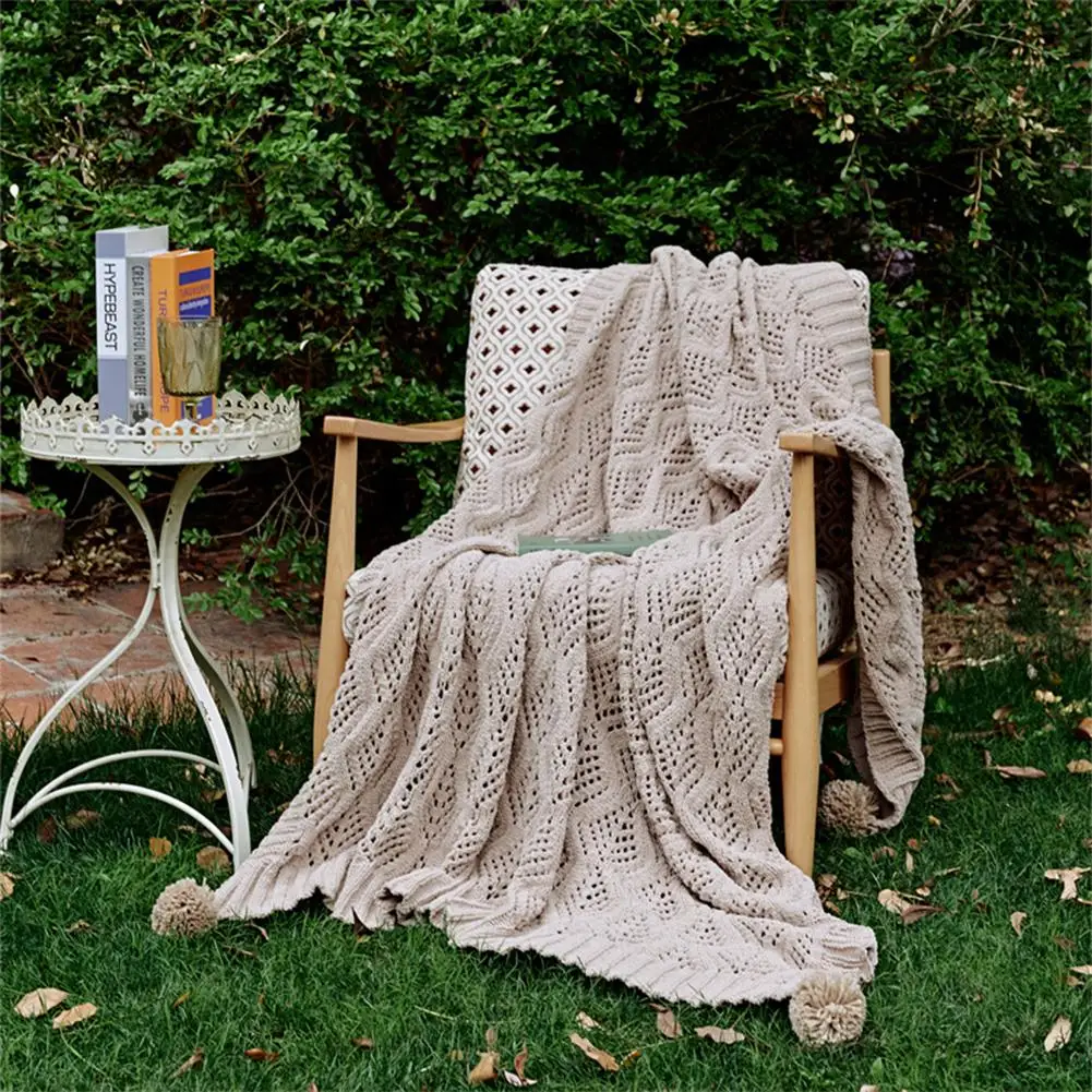 Bedding Knitted Throw Blanket With Tassel Super Soft Warm Cozy Decorative Knitted Throw Blanket For Bed Sofa Chair