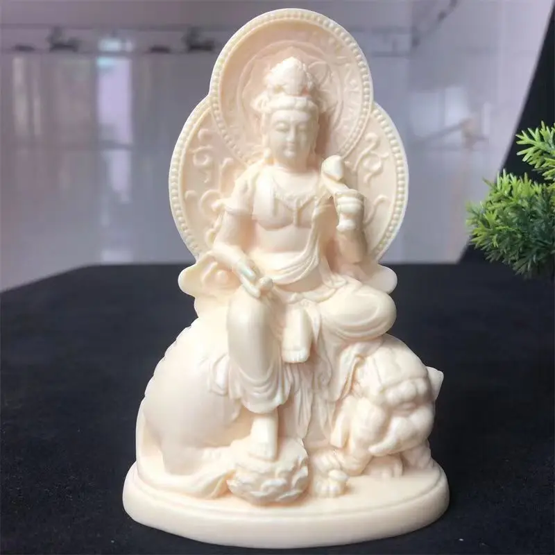 Резные орехи цвета слоновой кости Puxian Manshu Guanyin Bodhisattva украшения Guardian домашний