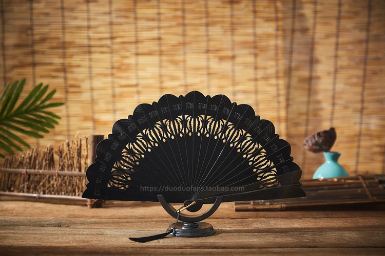 Складной ручной Испанский Стиль Женский окрашенный фиолетовый цветок веер деревянный танцевальный веер