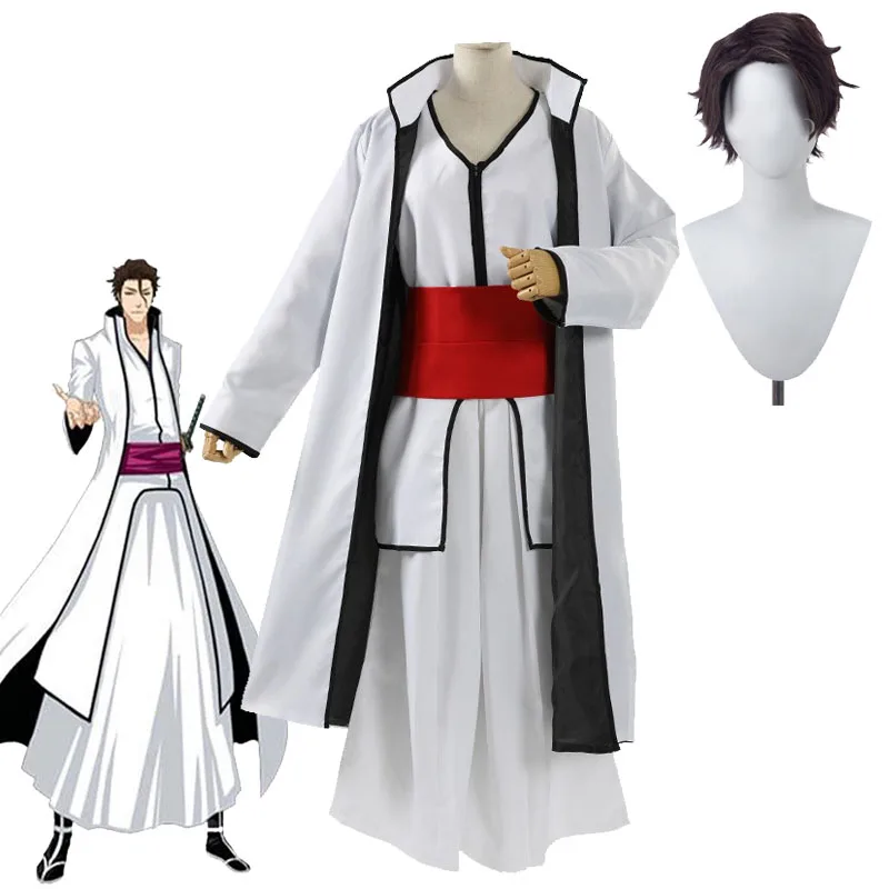 Аниме Aizen Sousuke комплект кимоно для косплея Hueco Mundo Arrancar костюмы на Хэллоуин