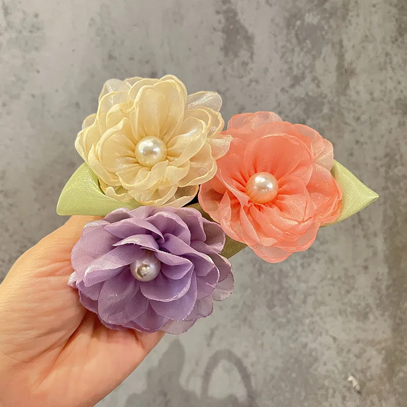 

1PCS New Lovely Camellia Girls Elastic Hair Bands Princess Hair Accessories Children Hair Ties Baby Headwear