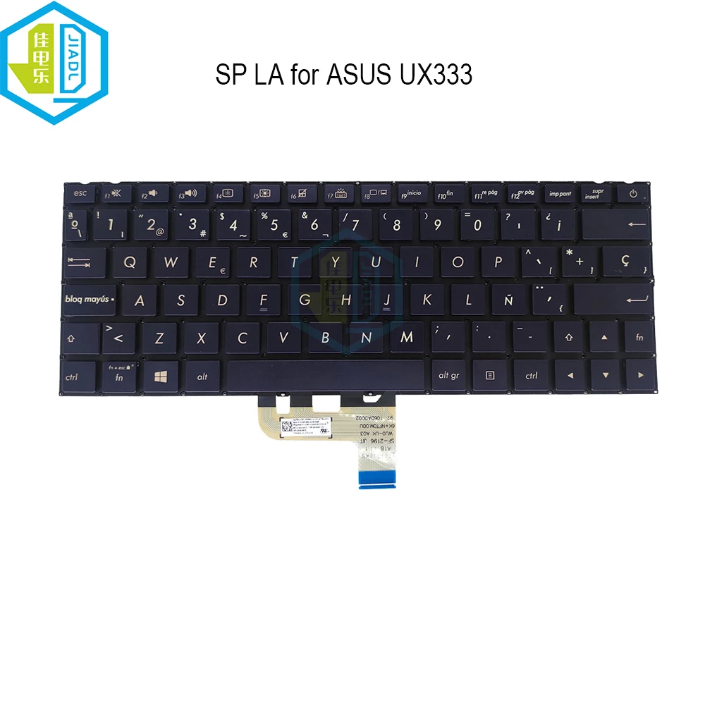 

Laptop backlit Spanish keyboard for Asus ZenBook UX333 UX333FA UX333FA-AB77 UX333FN Spain fit Latin backlight notebook keyboards