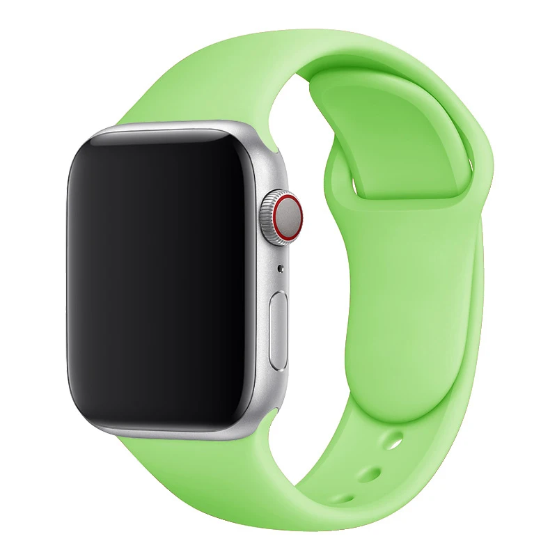 Ремешок силиконовый для Apple Watch Band 44 мм 40 45 41 42 38 браслет iWatch Series 7 3 5 SE 6 |