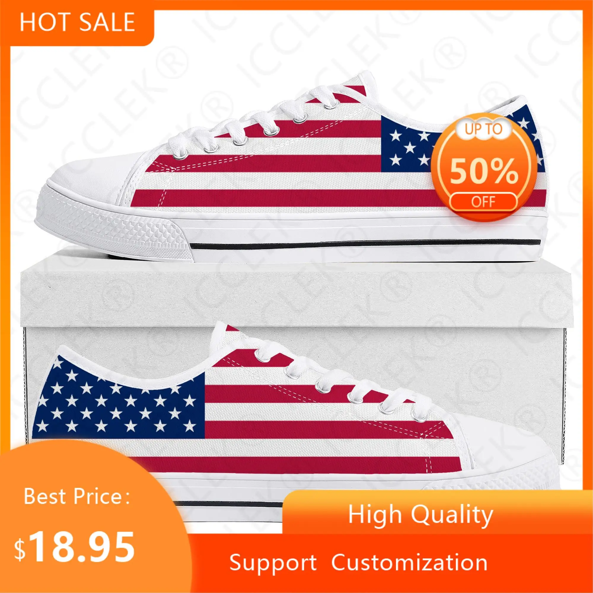

USA American Flag Low Top High Quality Sneakers Mens Women Teenager Canvas Sneaker America Prode Casual Couple Shoes Custom Shoe