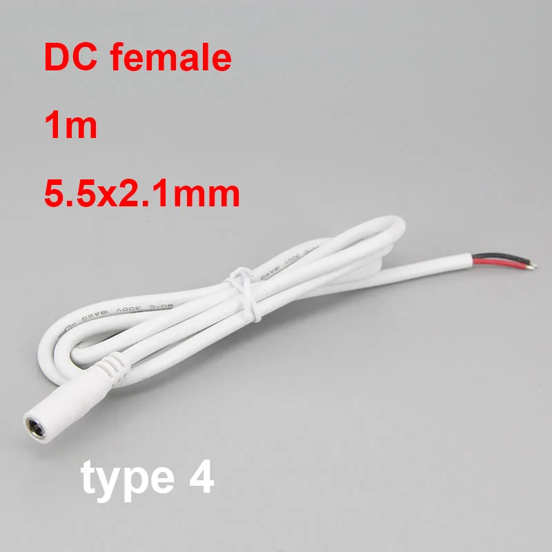 

20 см, 100 см, белый, 18awg, 7A, разъем постоянного тока, 2-контактный провод, кабель, удлинитель источника питания, шнур камеры 5,5 мм x 2,1 мм, 2,5 мм, медь