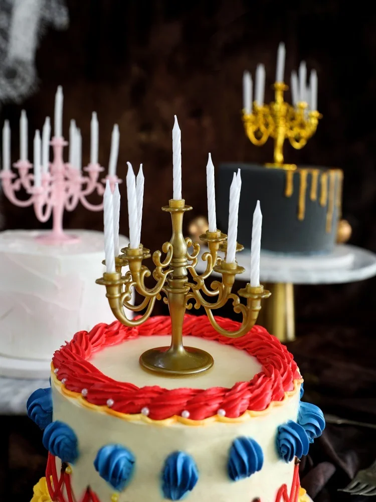 

1 Set Candlestick Bracket Cake Topper MINI Birthday Party Cake Candle Holders Toppers DecorationTop Candlestick Wedding Gift