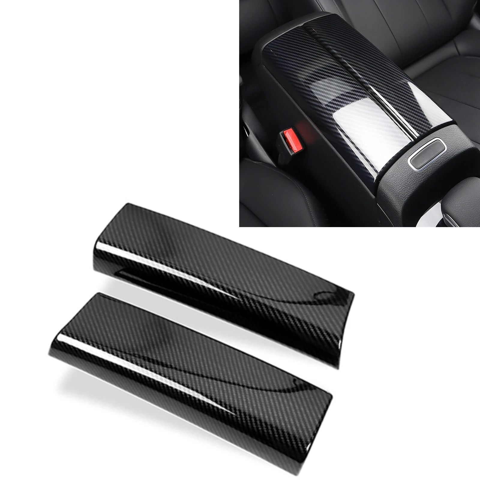 

2PCS Car Handrail Armrest Box Panel Cover Trim Arm Rest Board Strip For Mercedes-Benz GLB X247 GLB200/180 2019 2020 2021