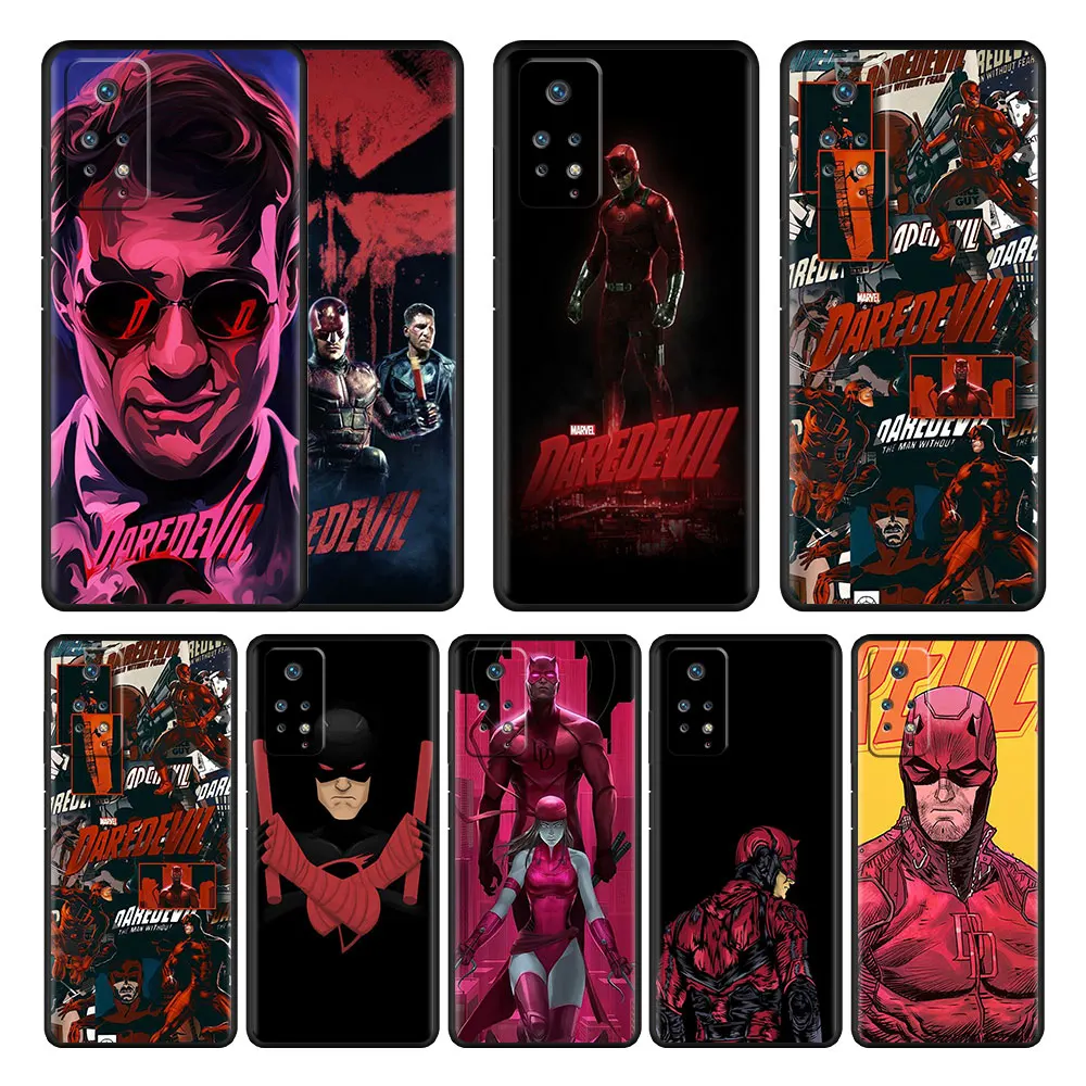 

Smartphone For Redmi Case Note 11 10 9 8 7 8T 9T 9S Pro 9C 9A 10C K40S K50 Silicone Soft Back Cover Marvel Avengers Daredevil