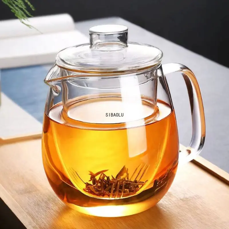 

Household Teaware Glass Teapot for Stove Heat Resistant High Temperature Explosion Proof Tea Infuser Milk Rose Flower Tea Set 1