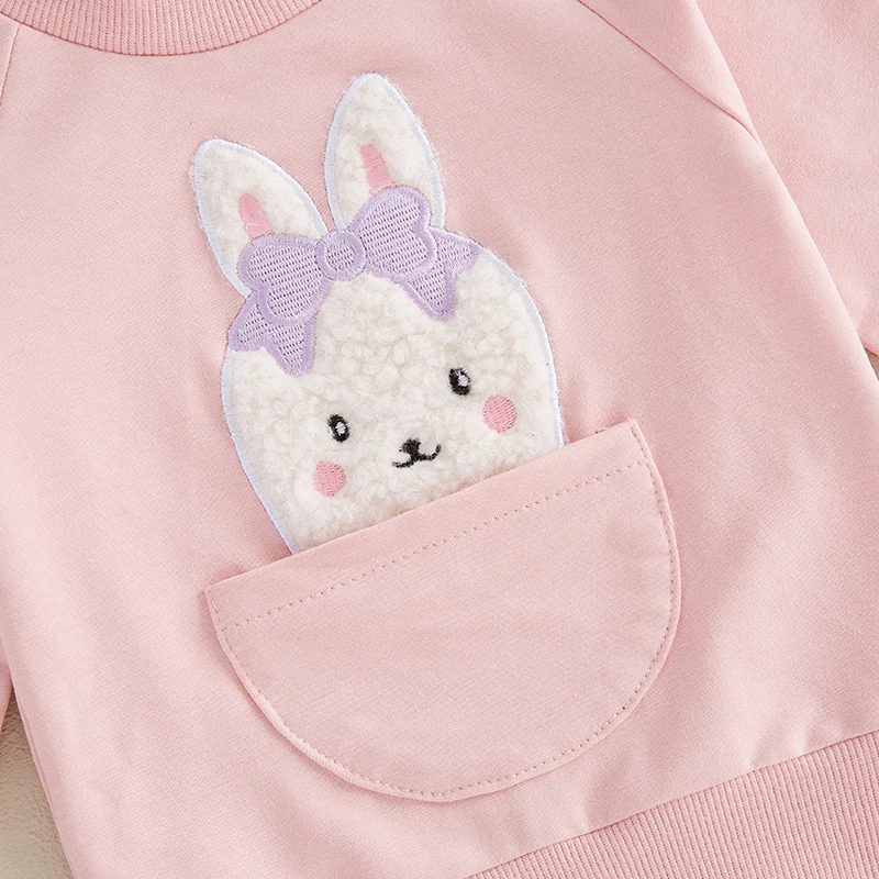 Очаровательный костюм пасхального кролика для маленьких девочек толстовка с