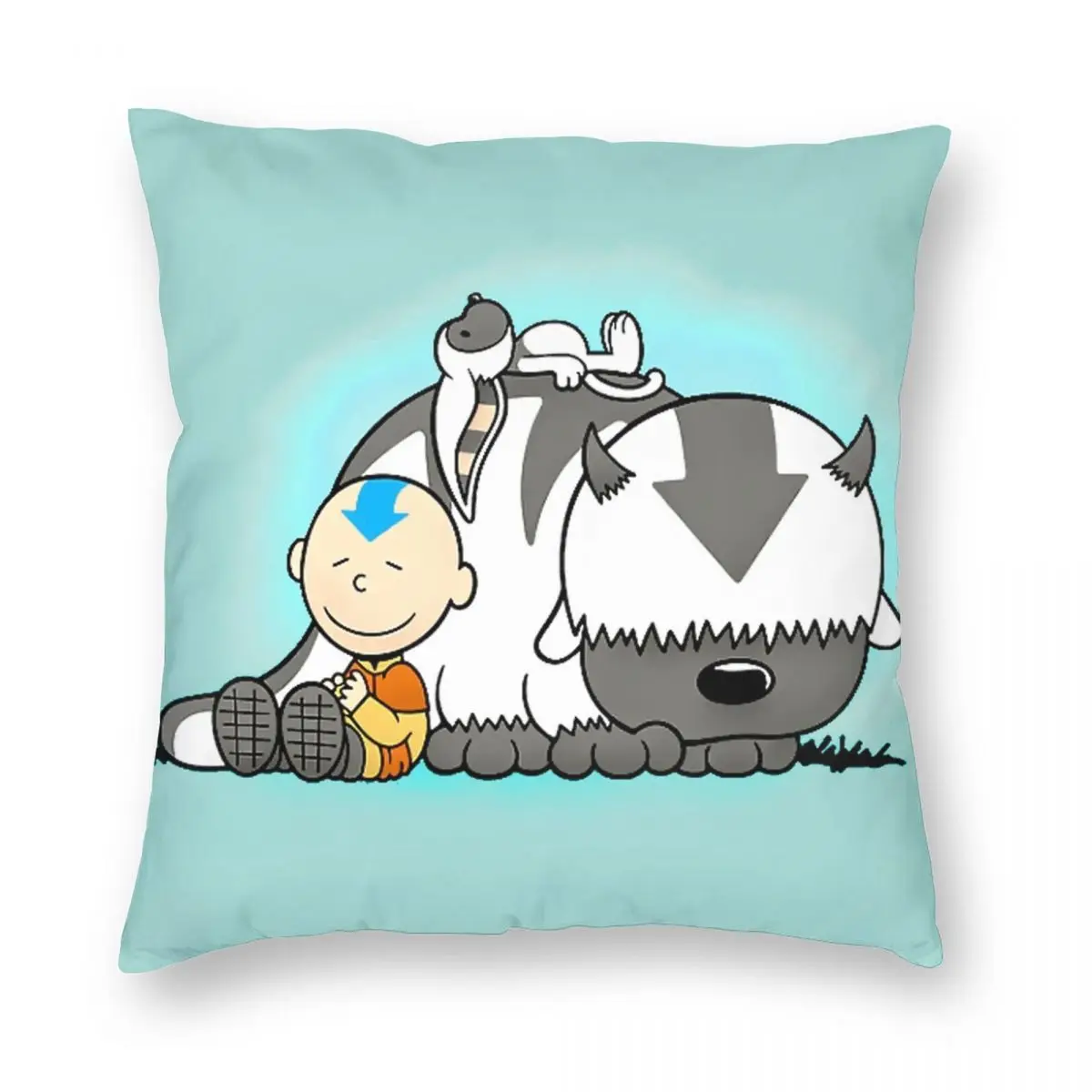 Aang и Appa Avatar чехол для подушки из полиэстера льна