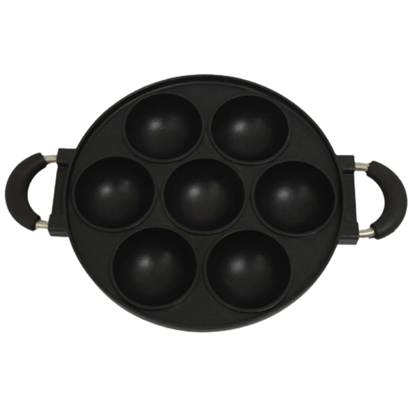 

7 Hole Cooking Cake Pan Cast Iron Omelette Pan Non-Stick Cooking Pot Breakfast Egg Cooker Cake Mold Kitchen Cookware
