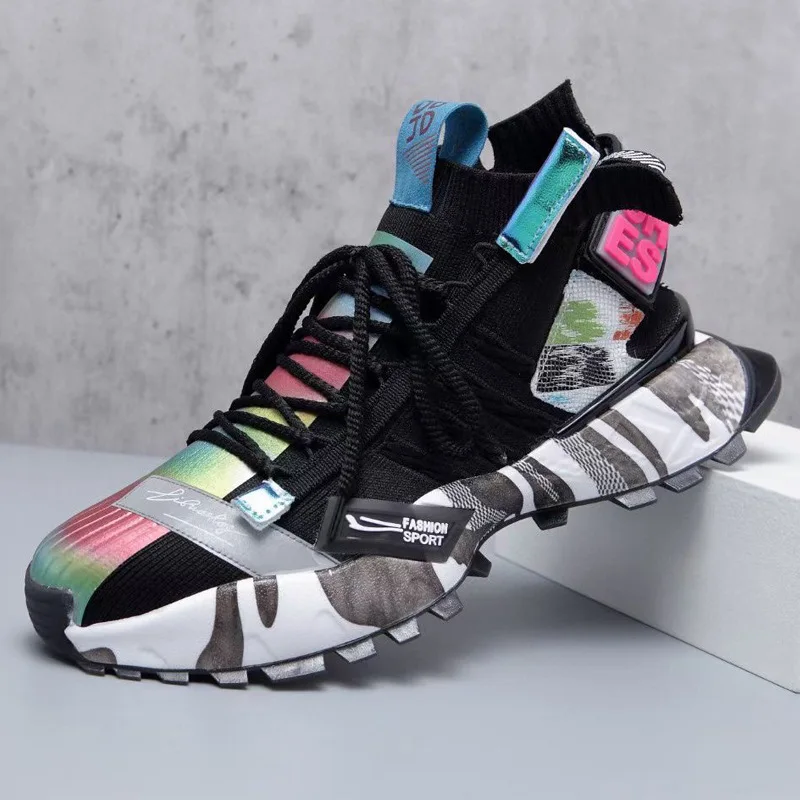 

Мужские кроссовки, легкая дышащая сетчатая обувь для бега, повседневные модные удобные носки, вязаные в горошек