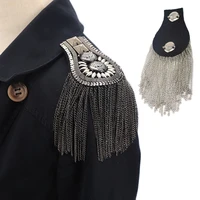1pcs vintage metal tassel epaulette handmade cloth craft men women fashion punk shoulder board clothes decor fashion jewelry