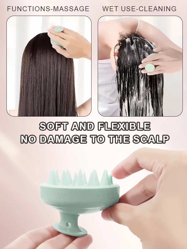 Мягкая силиконовая щетка для мытья головы и волос
