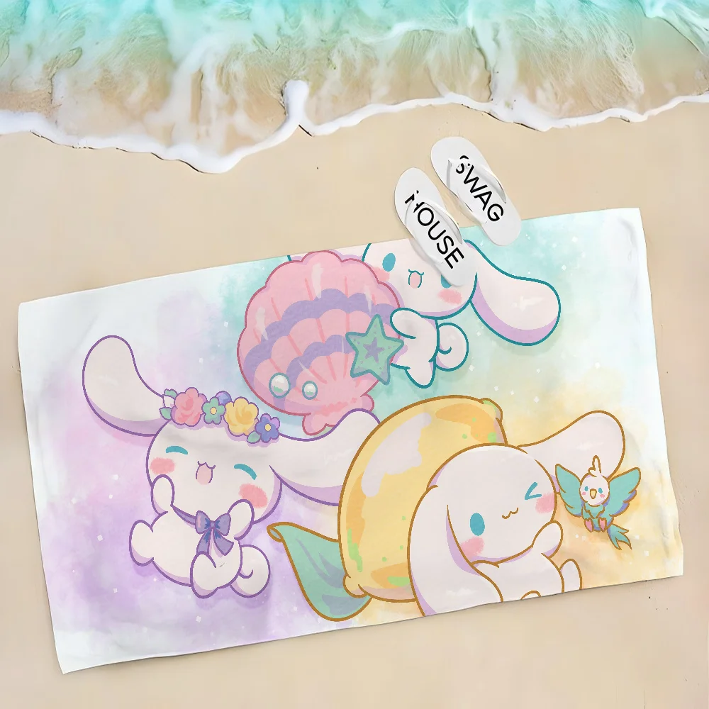 Милое мультяшное полотенце C-Cinnamoroll 1 шт. пляжное из микрофибры быстросохнущее