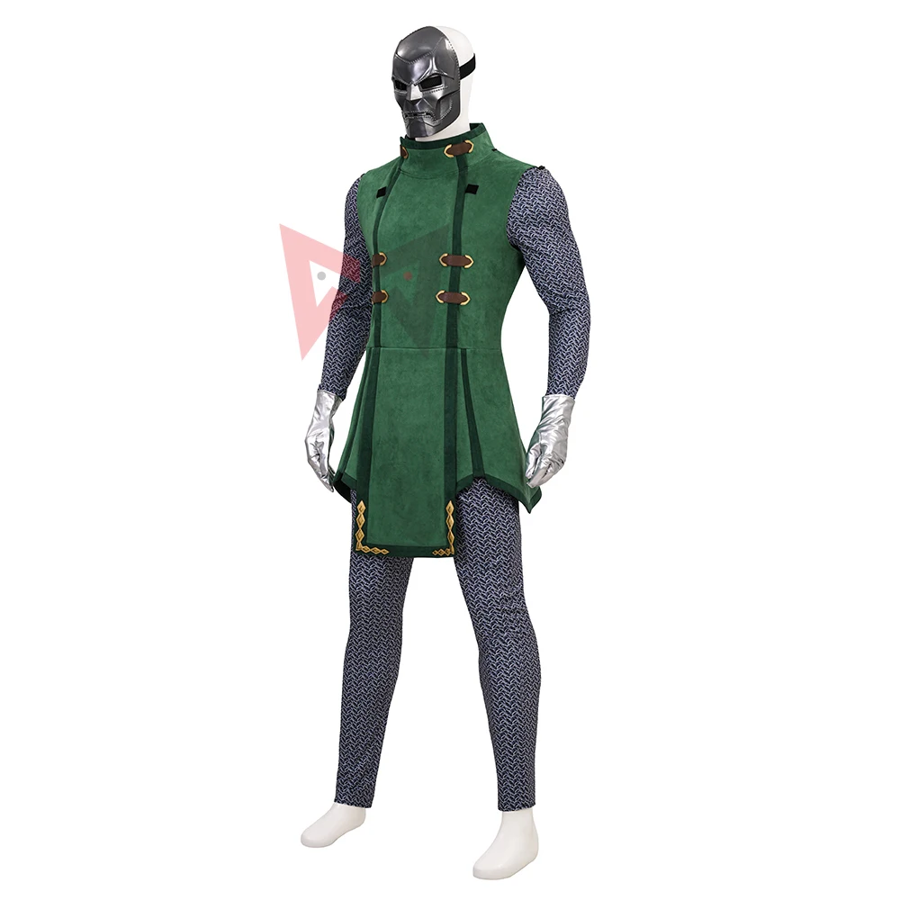 Фото Новый костюм Victor Von Doom для косплея, рубашка доктора, жилет, плащ, маска, доспехи на выбор для игровой вечеринки, Хэллоуина, индивидуальный заказ №4