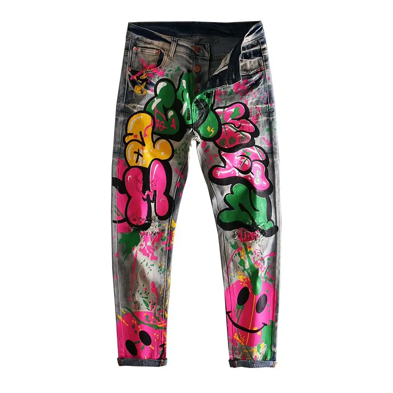 Европейские и американские индивидуальные нарисованные смайлики мужские Модные