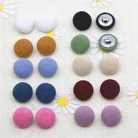 50pcs mix color shank button fabric covered round high cabochon buttons home garden crafts scrapbooking diy 15mm